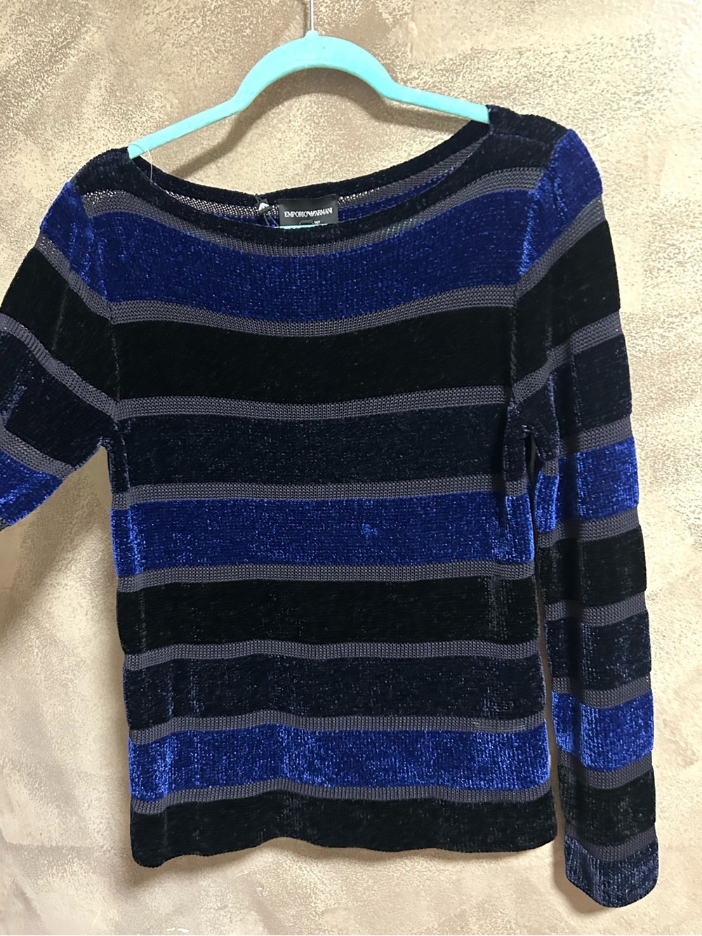 Emporio Armani NWT Women’s Large Metallic Chenille Boat Neck Sweater $795 Retail